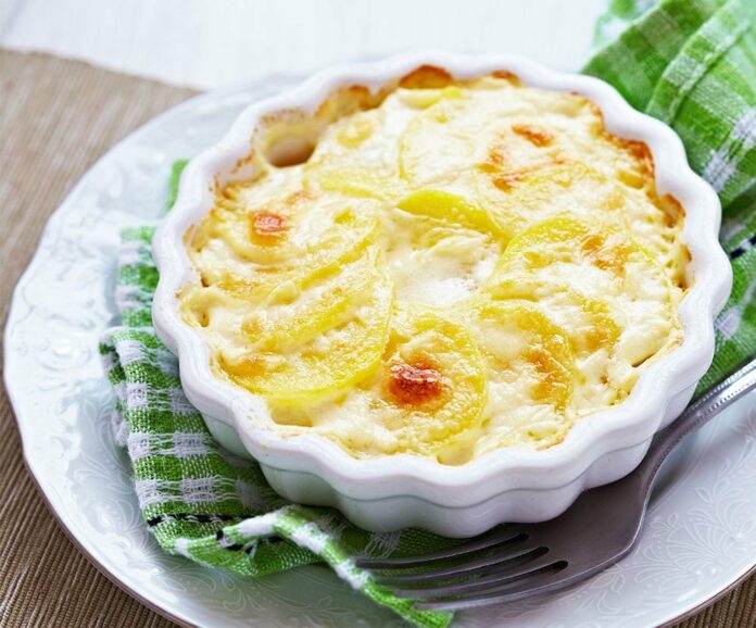 Gratin de pommes de terre et saumon fumé