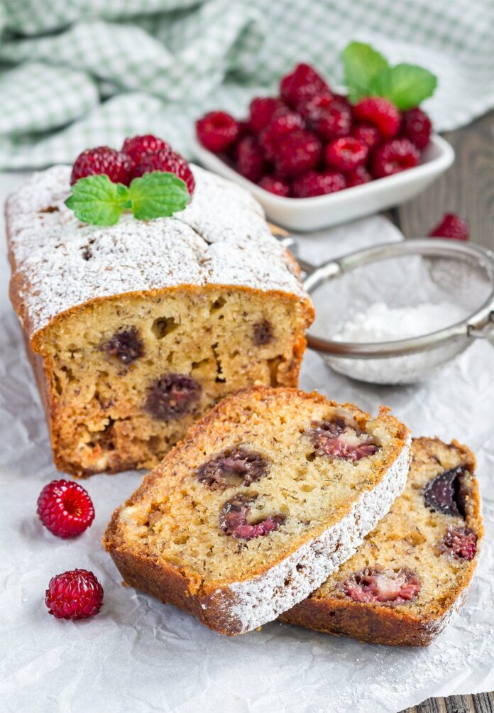 Gâteau banane et framboise