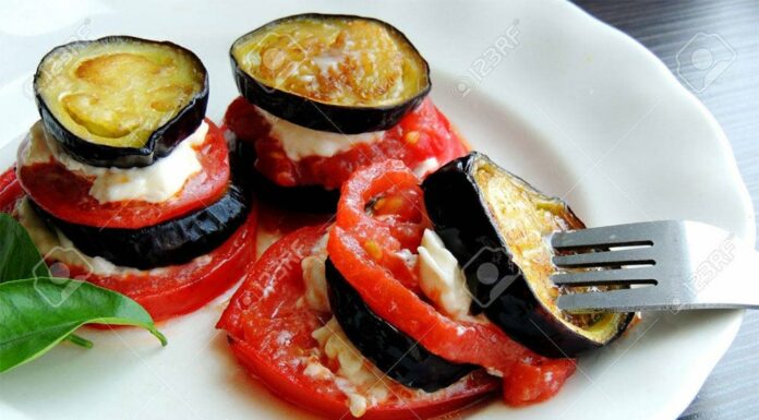 Tian d’aubergines, tomates et mozzarella