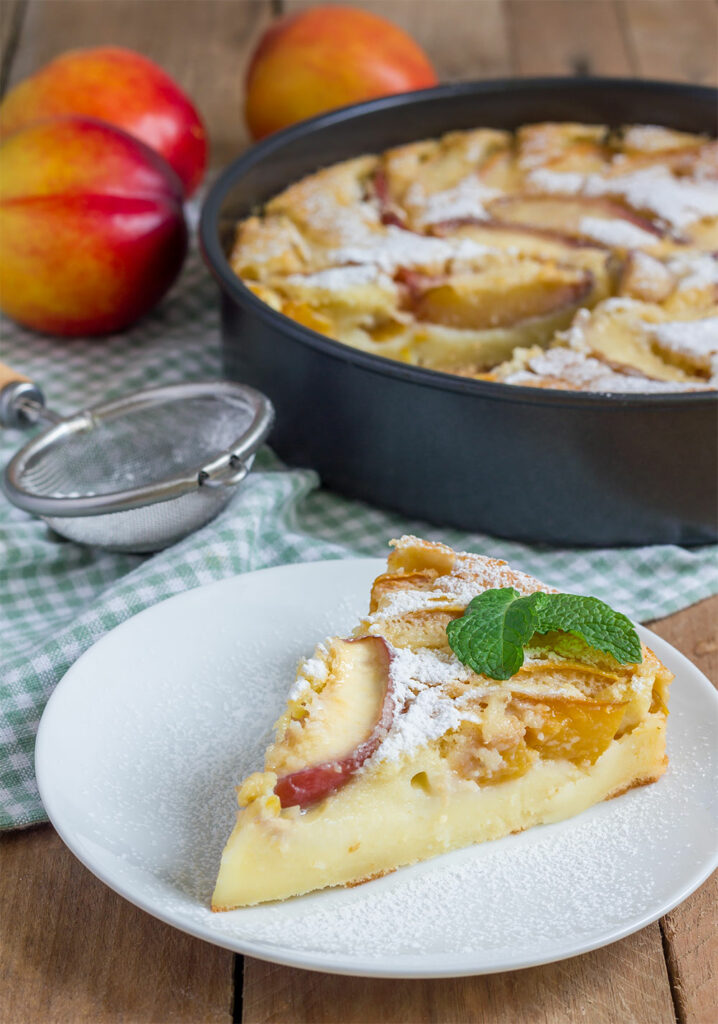 Clafoutis à la pêche et au yaourt 0%