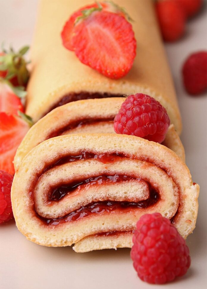 Gâteau roulé à la framboise au Thermomix