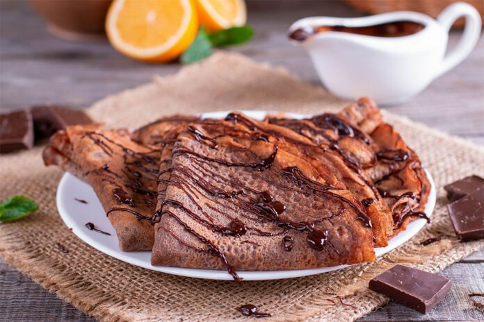 Crêpes au chocolat et son d’avoine légères