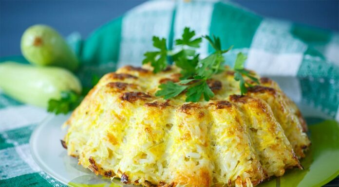 Gratin de riz et courgettes