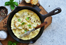 Omelette au chou fleur légère