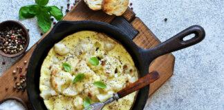 Omelette au chou fleur légère