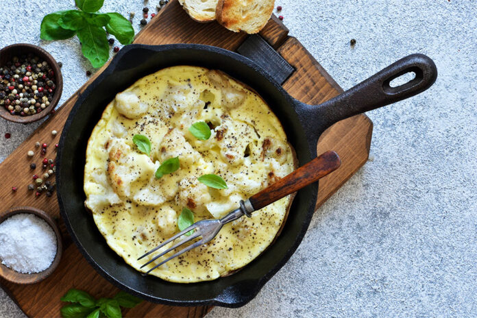 Omelette au chou fleur légère