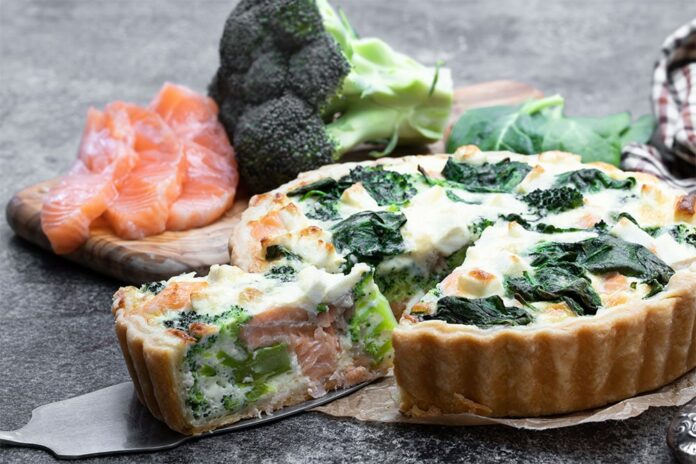 Quiche au saumon frais et au brocoli