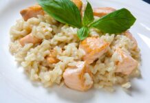 Risotto saumon et oignons