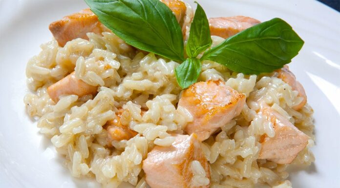 Risotto saumon et oignons