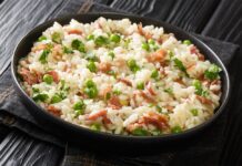 Riz aux petits pois et au jambon