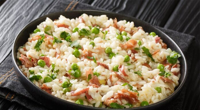 Riz aux petits pois et au jambon