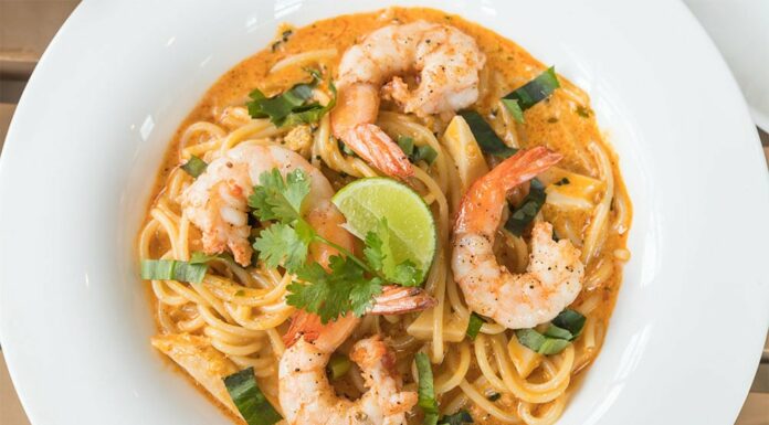 Spaghettis à la sauce aux crevettes crémeuse au Thermomix