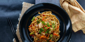 Wok de Poulet aux légumes et Nouilles