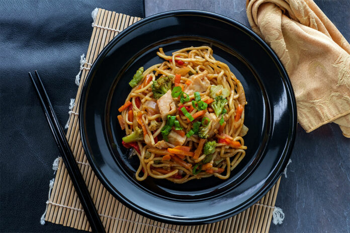 Wok de Poulet aux légumes et Nouilles