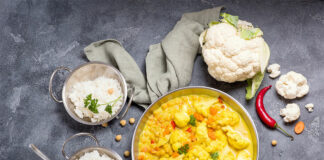 chou-fleur et pois chiches au curry