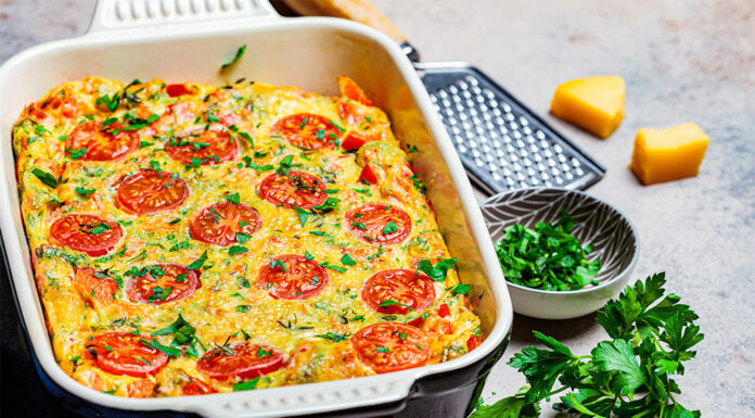 Frittata aux tomates cerise et à la mozzarella