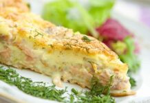 Tarte de saumon au boursin ail et fines herbes