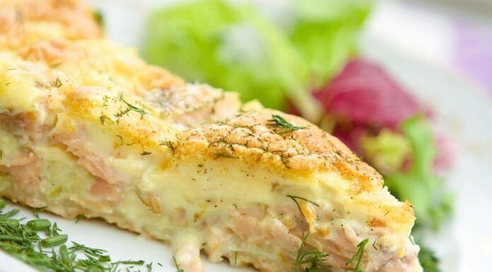 Tarte de saumon au boursin ail et fines herbes