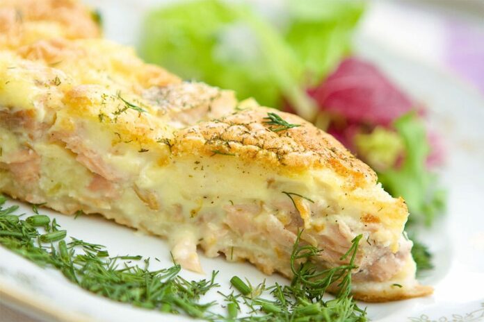 Tarte de saumon au boursin ail et fines herbes