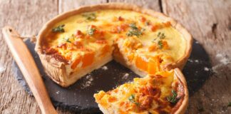 Quiche au potiron et poulet