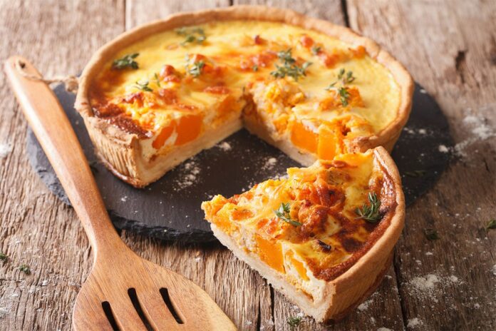 Quiche au potiron et poulet