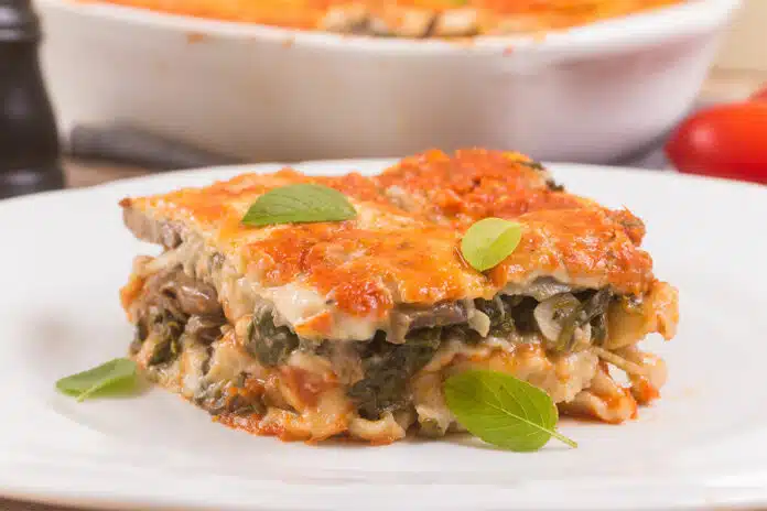 Lasagnes aux champignons et épinards