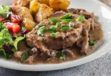 Steak de boeuf à la sauce aux champignons