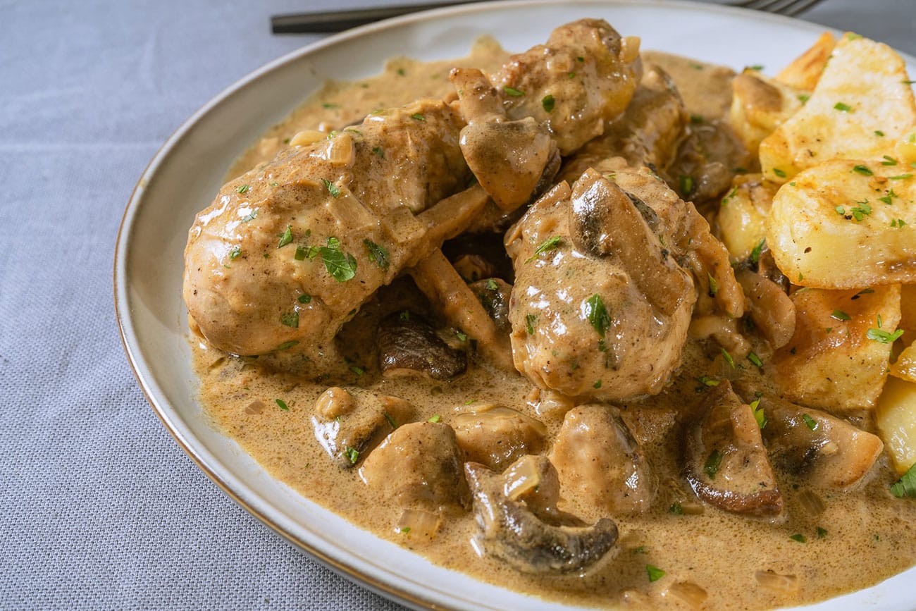 Poulet aux champignons et à la crème